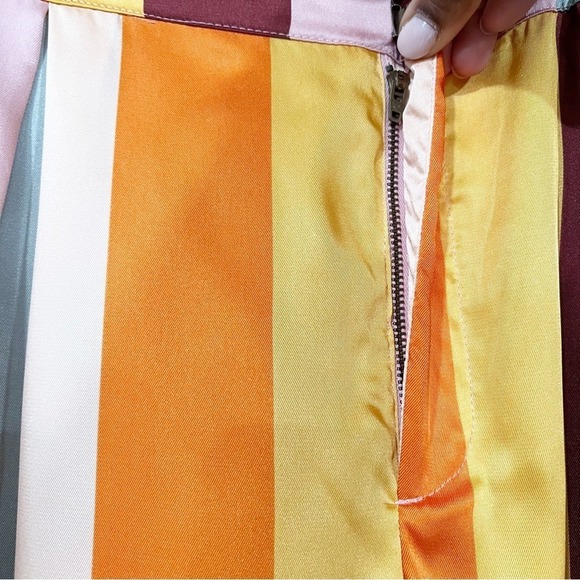 Fe Noel x Target Vibrant Striped Satin Two Piece Set Long Sleeve Shirt and Pant - Picture 5 of 14